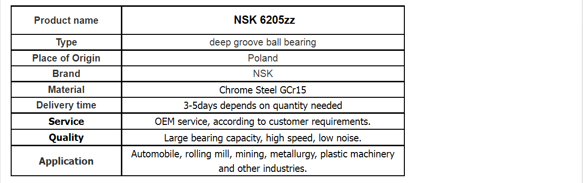 NSK 6205 NSK 6205