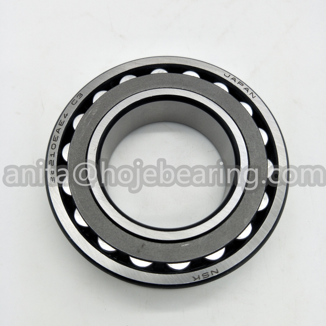 NSK 22210EAE4 Spherical Roller Bearing, Round Bore, Pressed Steel Cage, Metric, 50mm Bore, 90mm OD, 23mm Width